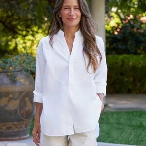 Frank & Eileen Victoria White Shirt | Italian Cotton Button Up Size M
